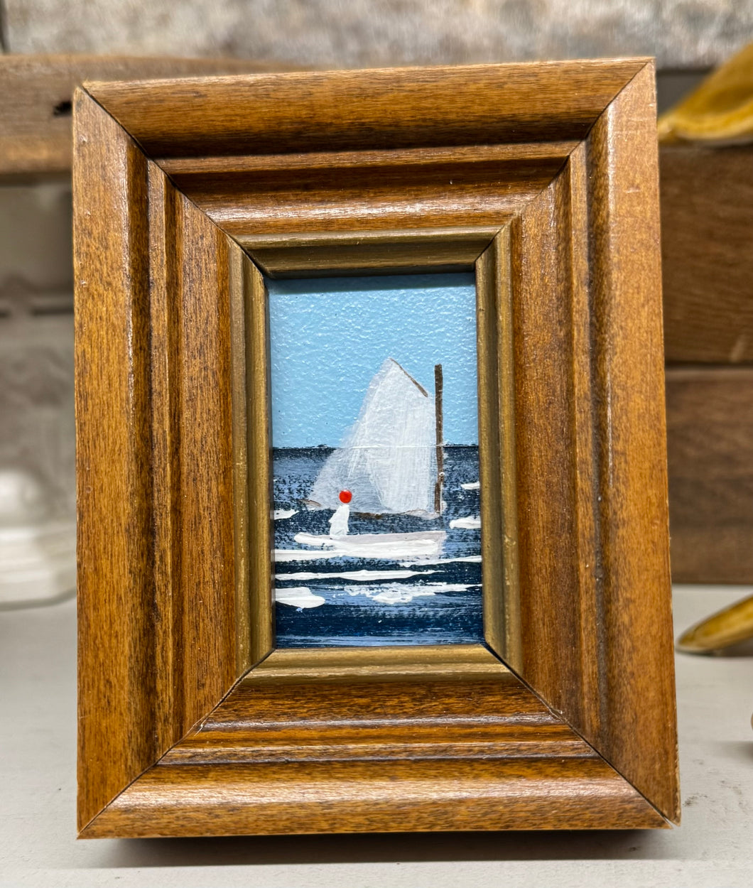 John Young catboat mini art-bf