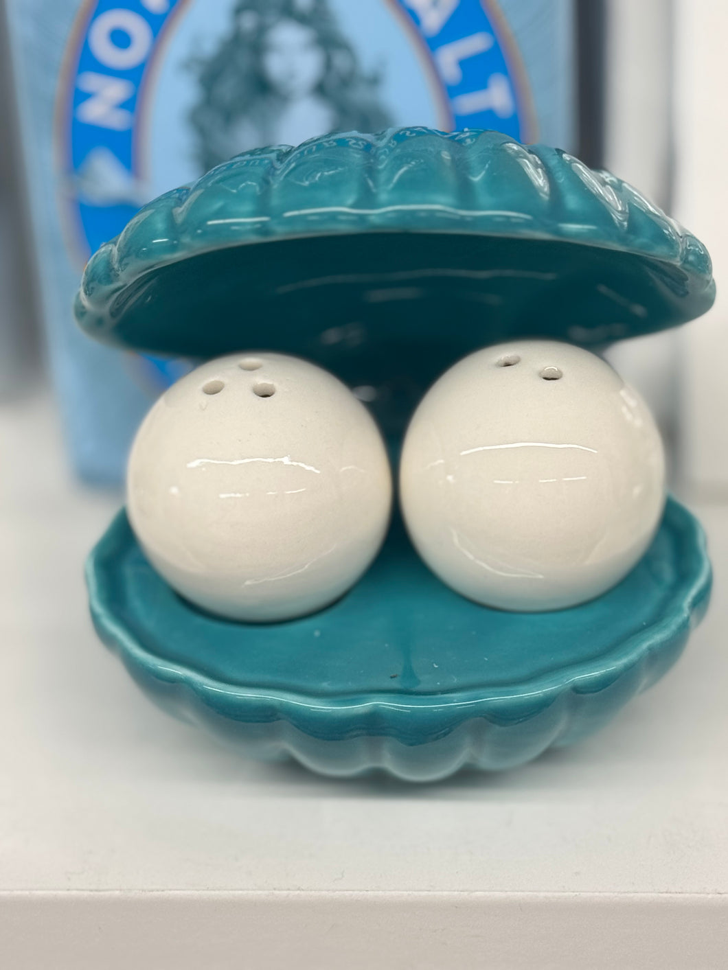 Clam shell salt and pepper set