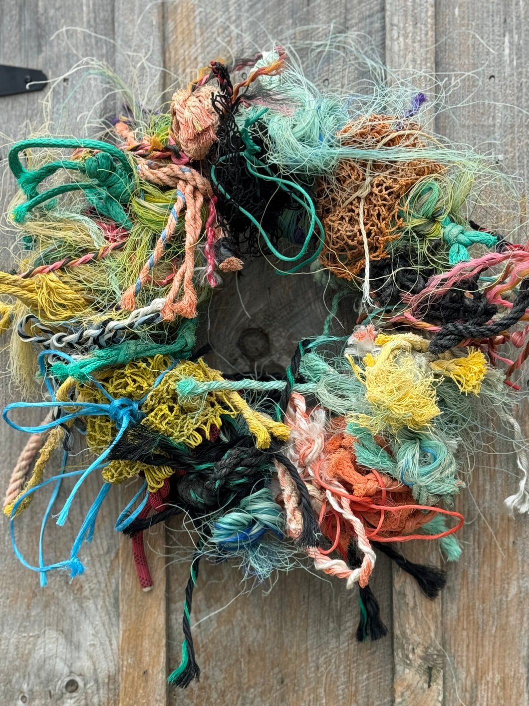Lobster rope wreath-hatches harbor