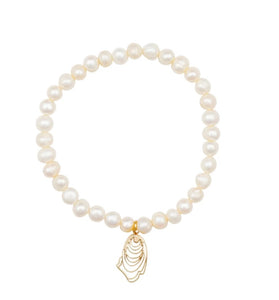 Oyster and pearl bracelet-gol