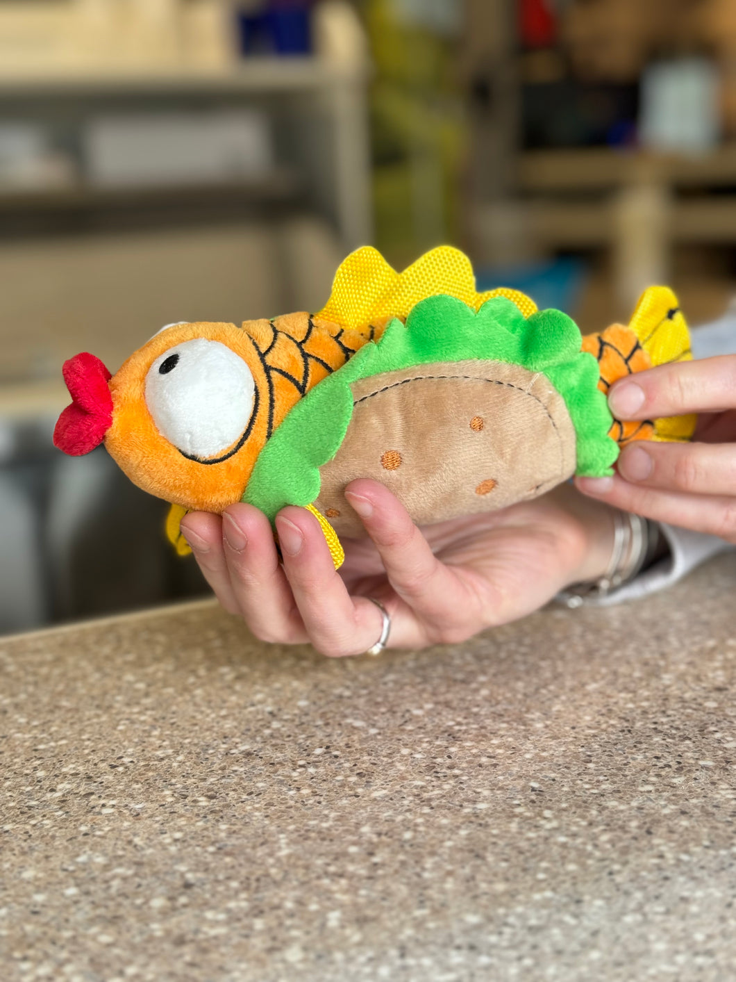 Fish taco dog toy