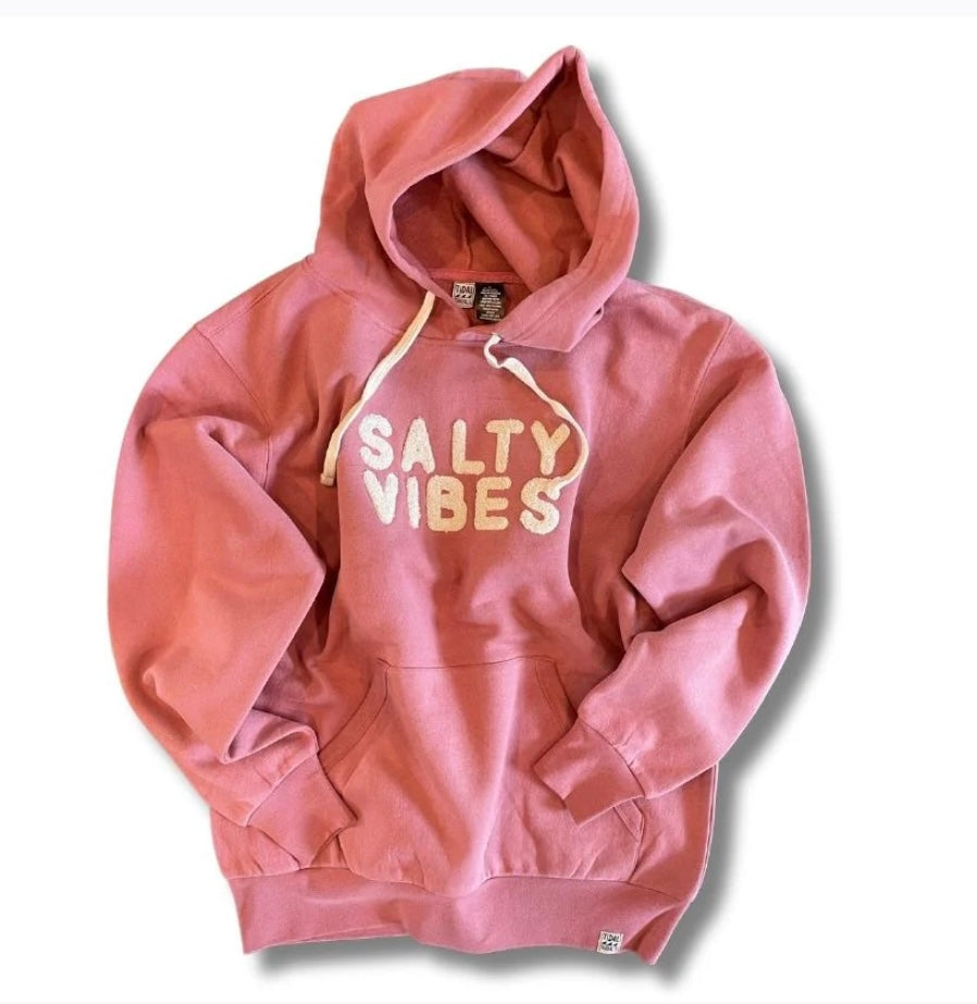 Salty vibes chenille hoodie sweat- beach rose