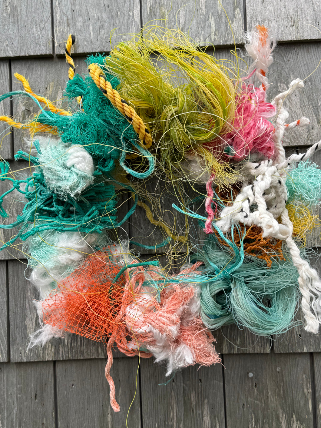 Lobster rope wreath- white crest