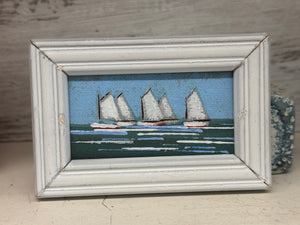 John Young catboat race mini art- wf