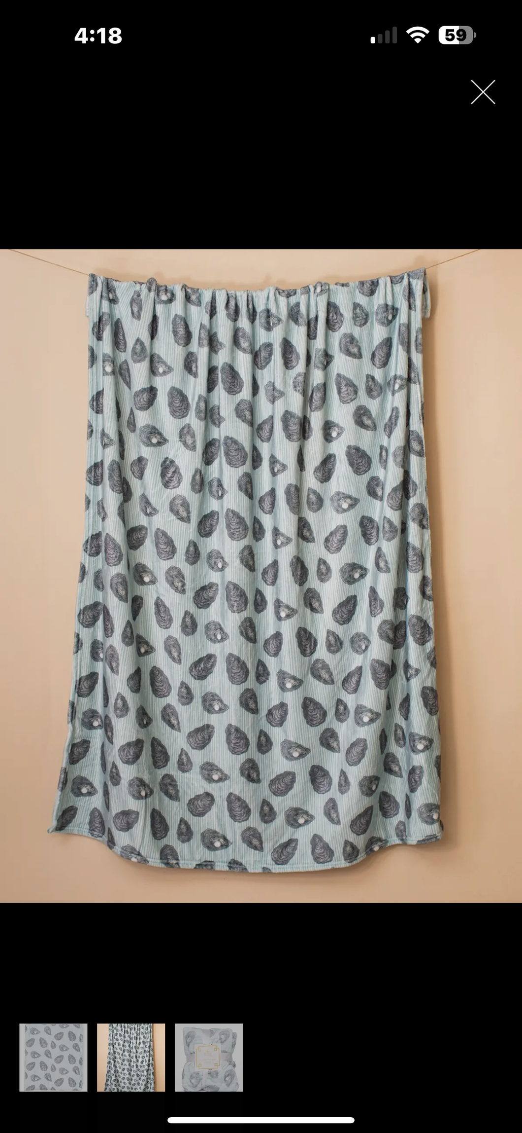 Oyster throw blanket