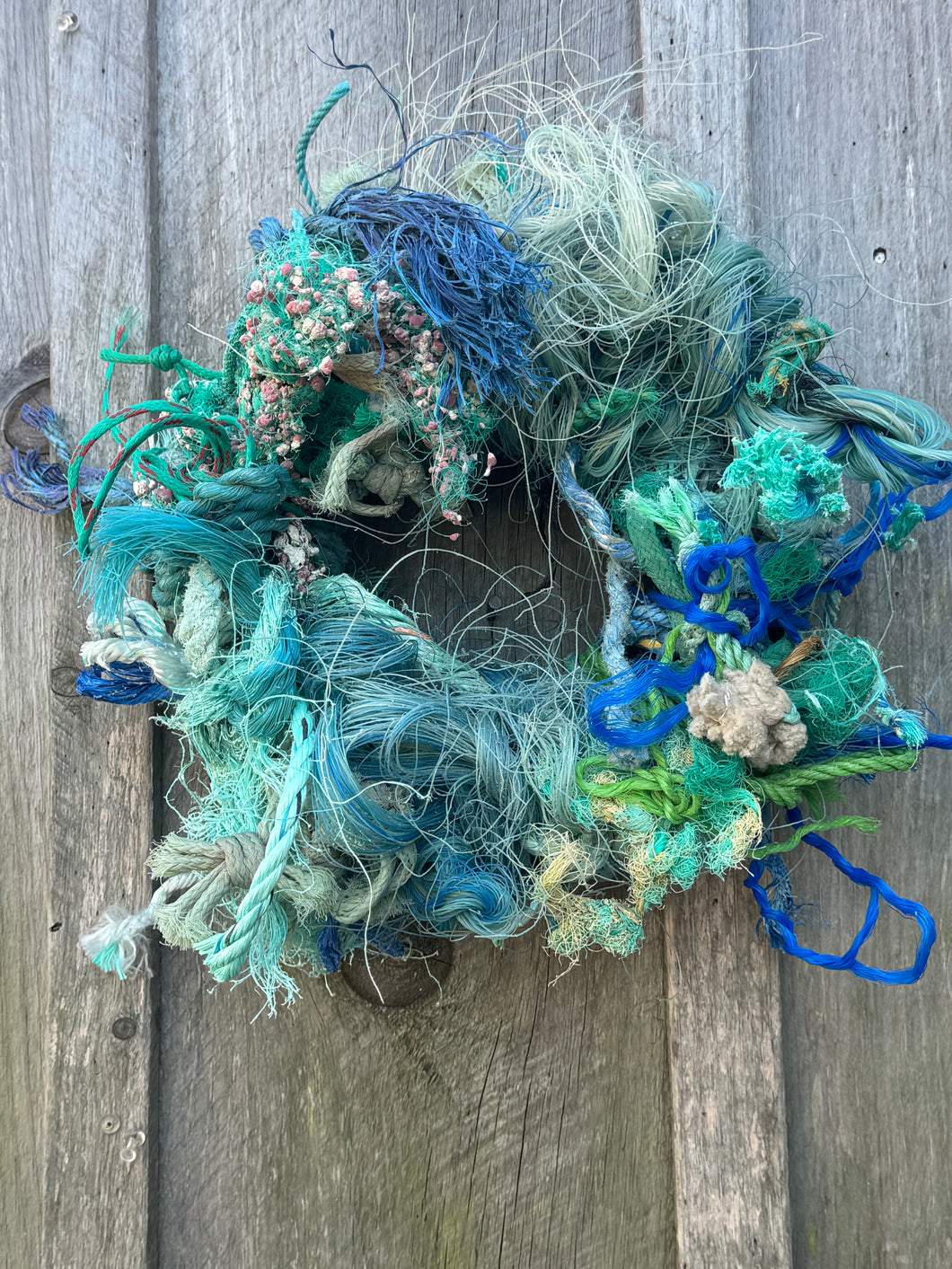 Lobster rope wreath- white crest