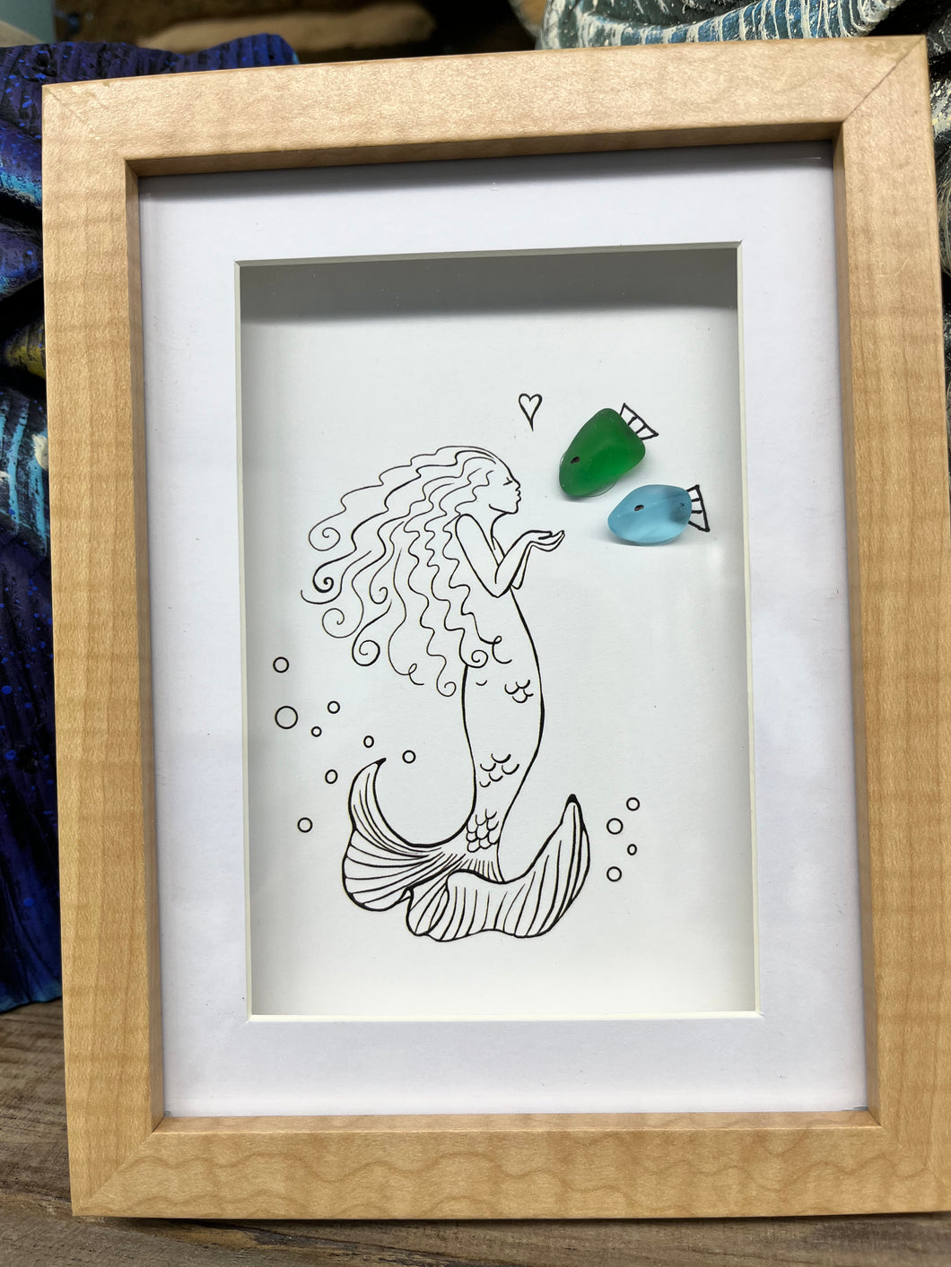 Mermaid kisses and fishy wishes glass art