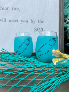 Mermaid purse wine glasses- set of 2
