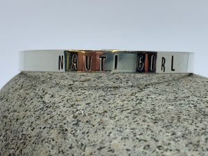 Sterling silver nauti girl cuff bracelet