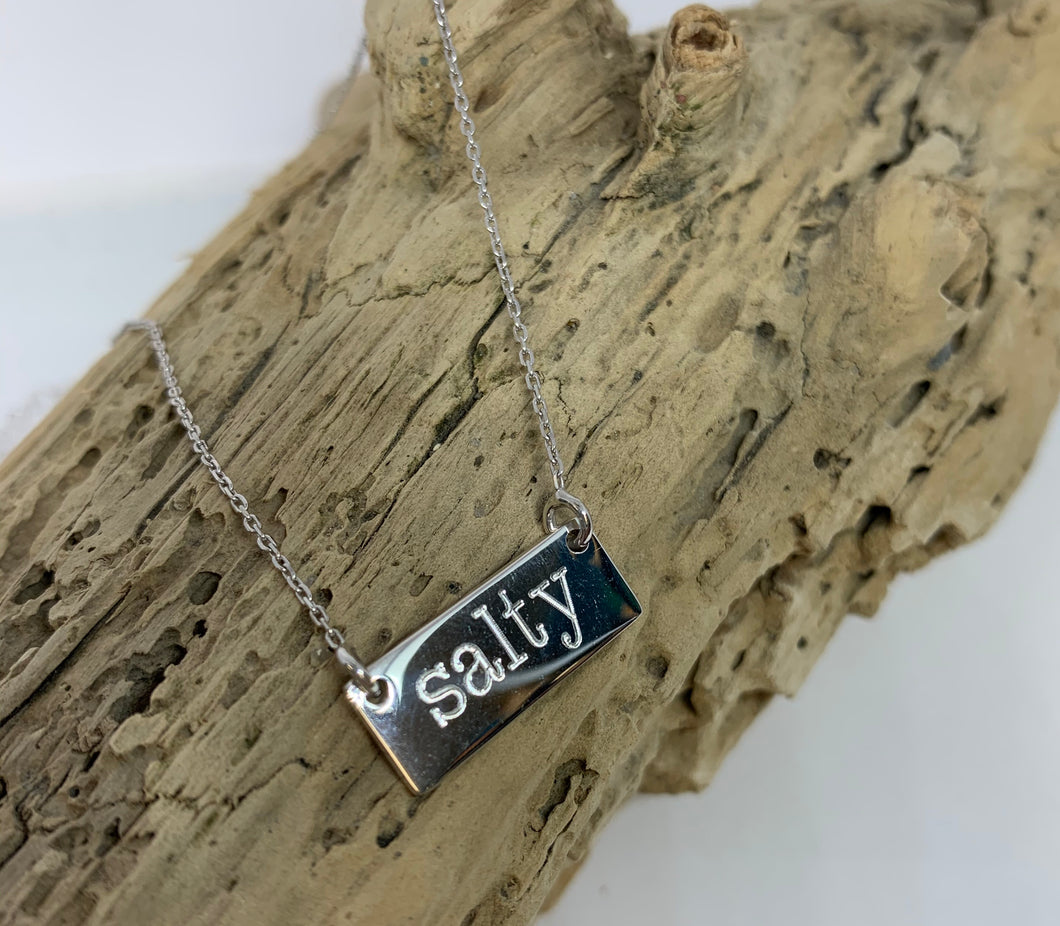 Sterling salty bar necklace