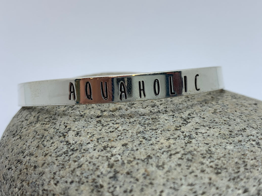 Sterling silver aquaholic cuff bracelet