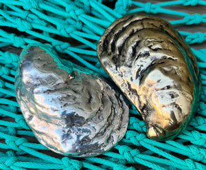 Cast brass oyster shell bottle opener